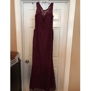 Reposh mori lee Bordeaux lace gown